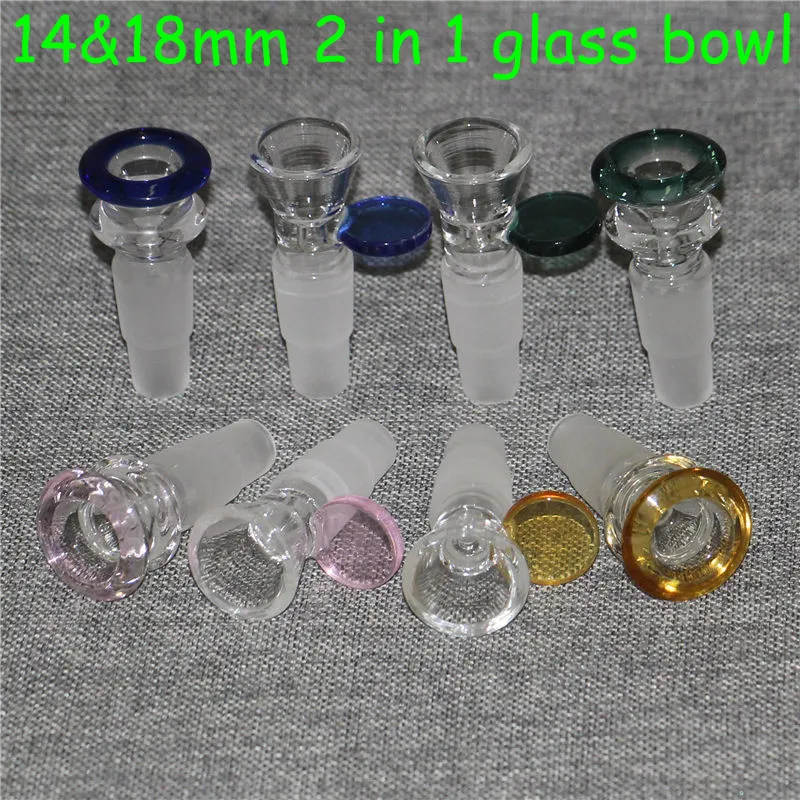 2 в 1 14 мм и 18 мм стеклянные чаши трубы мужские суставные аксессуары для курения ручка красивая слайд чаша для бонговых водопроводных труб