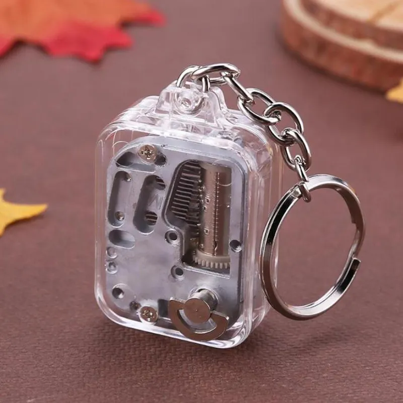 Kids 18 Tones DIY Music Box Movement Keychain Toys Baby Handy Crank Musical Instrument Toy for Child Birthday Gifts