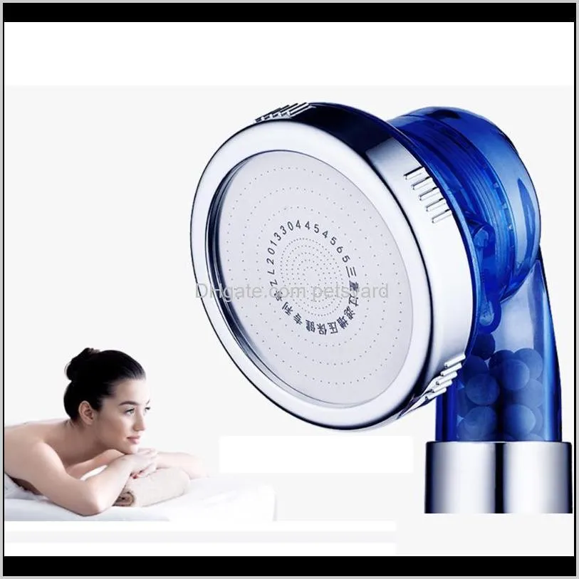 3 modes bathroom shower head negative ion shower nozzle filter sprinkler sprayer