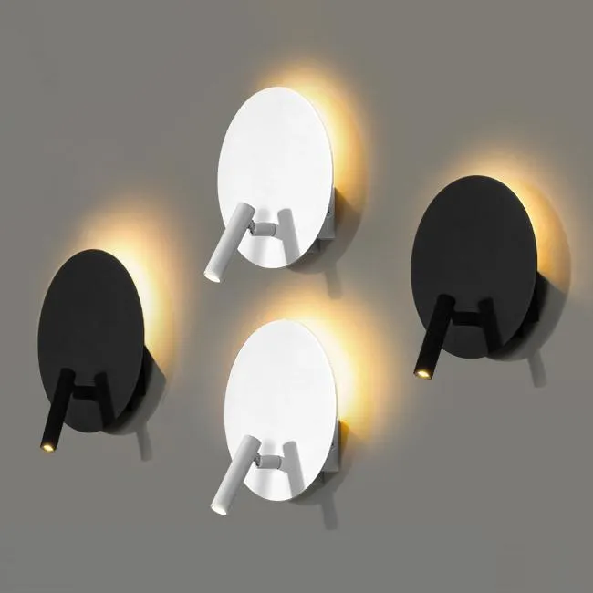Väggmonteringslampa LED Sova Light Fixture Justerbar Spotlight DUALSWITCH