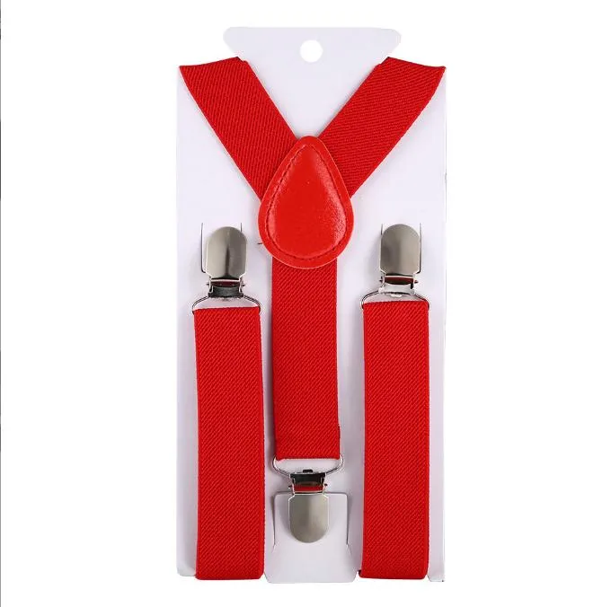 2022 New Children Kids Boy Girls Clip-on Y Back Elastic Suspenders Adjustable Braces Christmas gift full color