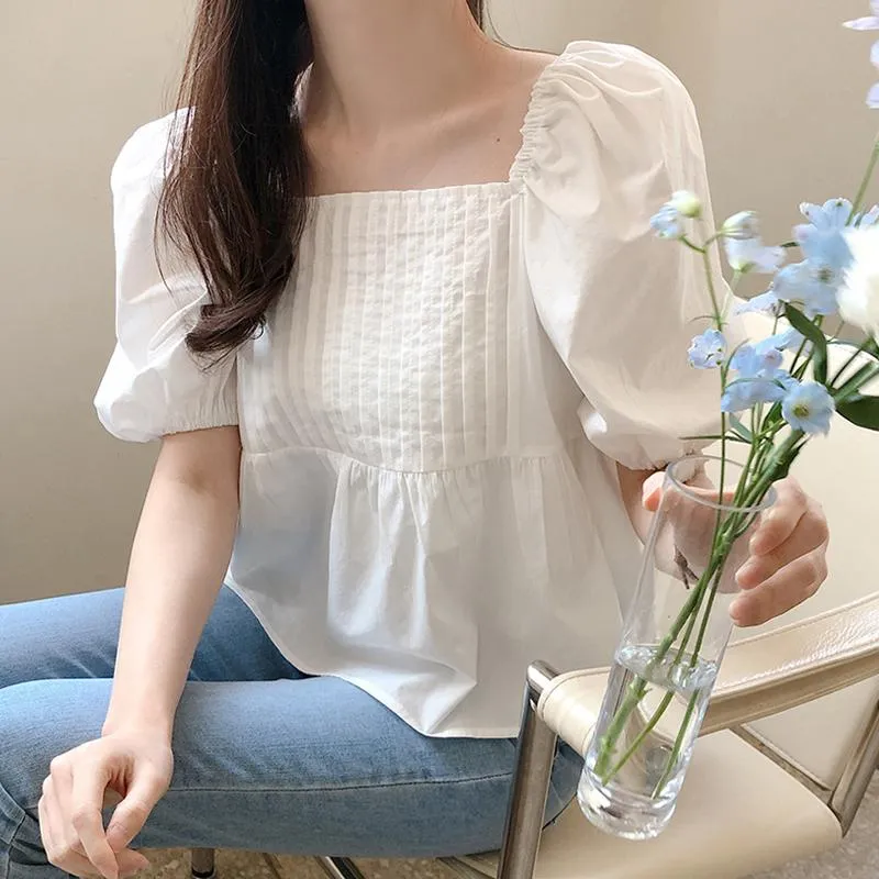 専用⭐︎Puff Sleeve Collar Blouse (Cream) ♡ 7172_a65f65d6f2_a52b2fd74048a5