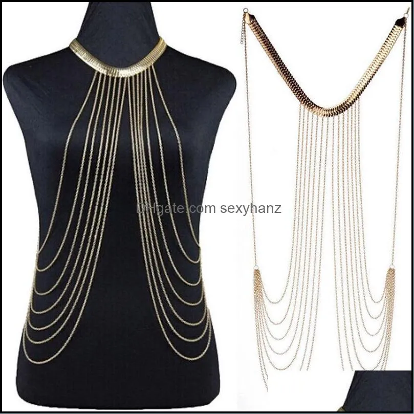 Other 1x Body Chain Necklaces Tassel Alloy Long Necklace Female Fashion Jewelry