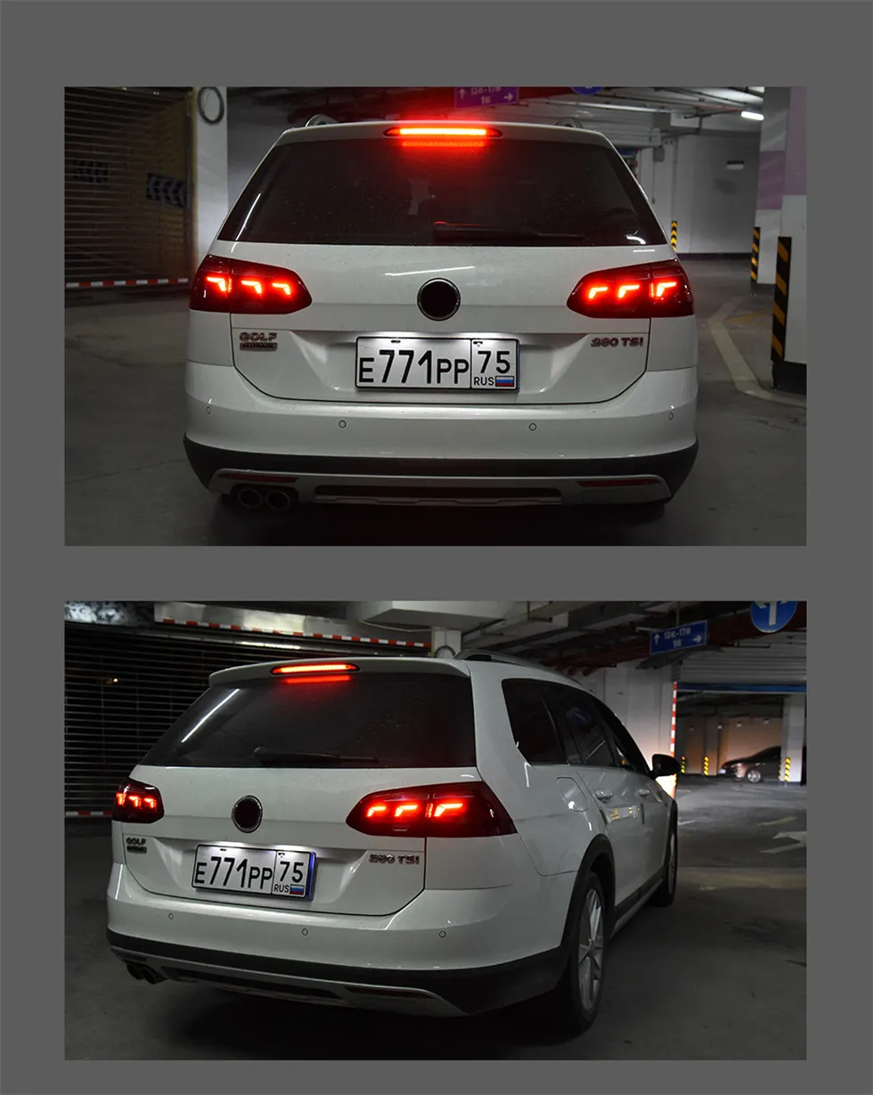 Bil styling bakre dimma broms Sväng Signalljus för VW Golf 7 Variant LED TAIL LIGHT 2013-20 DRL Golf 7.5 Sport bil tillbehör