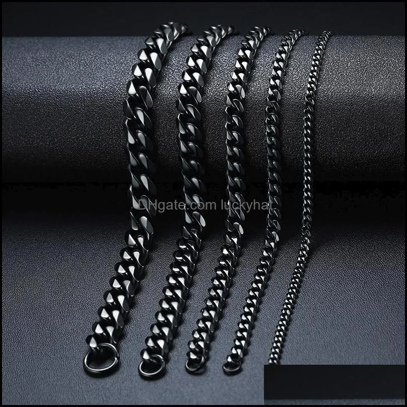 Link, Chain LETAPI Punk Vintage Silver Color Curb Bracelet Fashion Women Men Stainless Steel Bangles