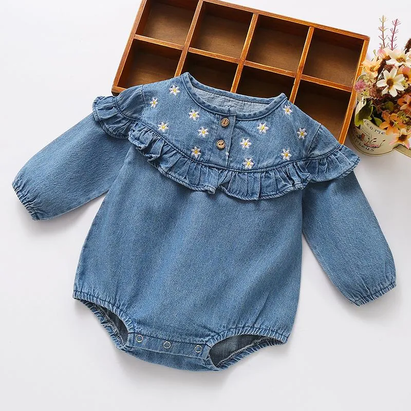 Jumpsuits Spring Baby Boys Girl Rompers Long Sleeves Daisy Autumn Boy Born Cowboy Clothes