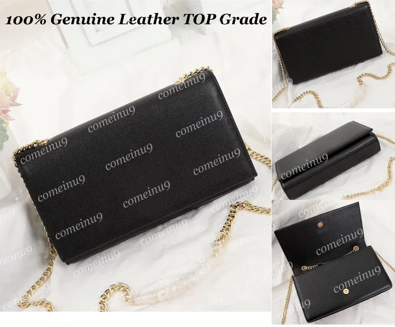 Best quality caviar leather crossbody chain bag women shoulder flap bags genuine leather messenger purse lady handbags black hardware 24cm wholesale 2024 New