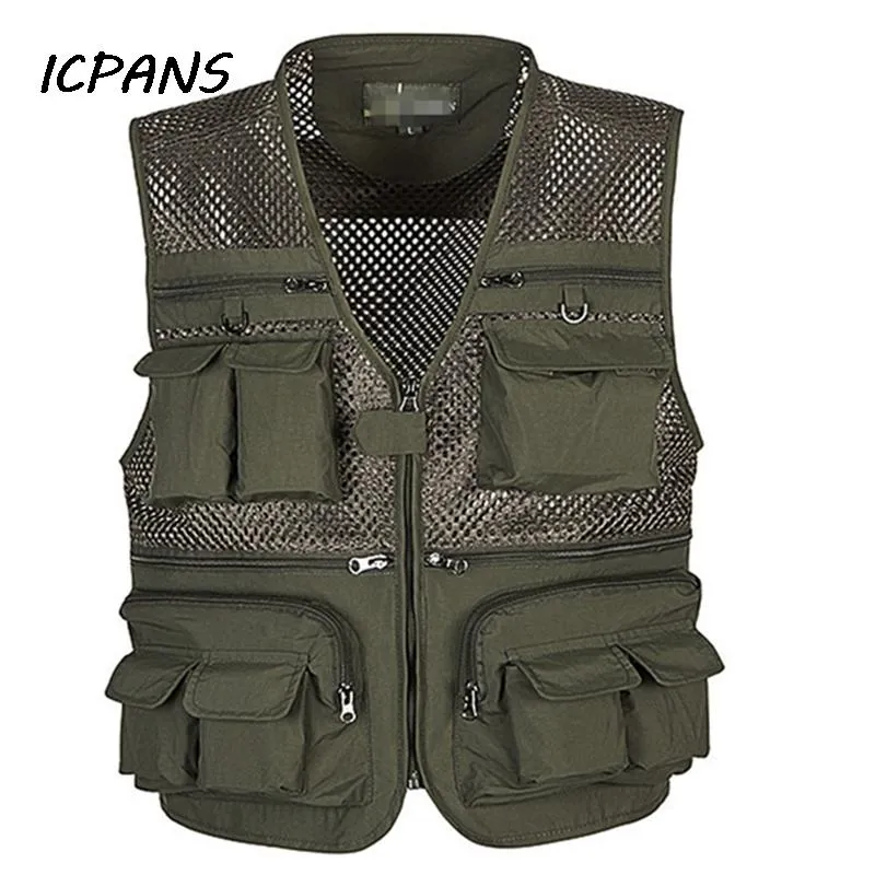Military Style Utility Vest Mens Fashion With Multiple Pockets