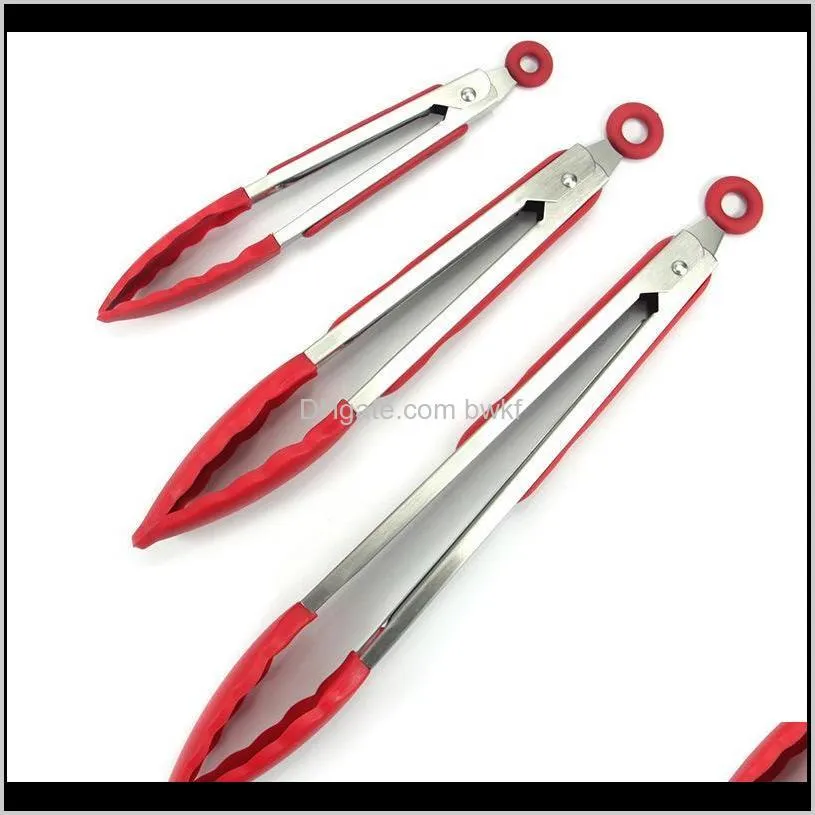 3pcs/set silicone food clip kitchen cooking bar utensils tongs bbq buffet serving high temperature resistance barbecue clip