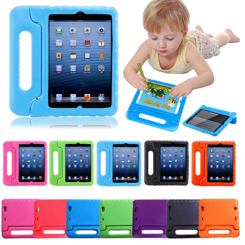 키즈 어린이 손잡이 스탠드 EVA 폼 충격 방지 커버 iPad 2 3 4 AIR 2 미니 4 케이스 갤럭시 탭 3D 귀여운 휴대용
