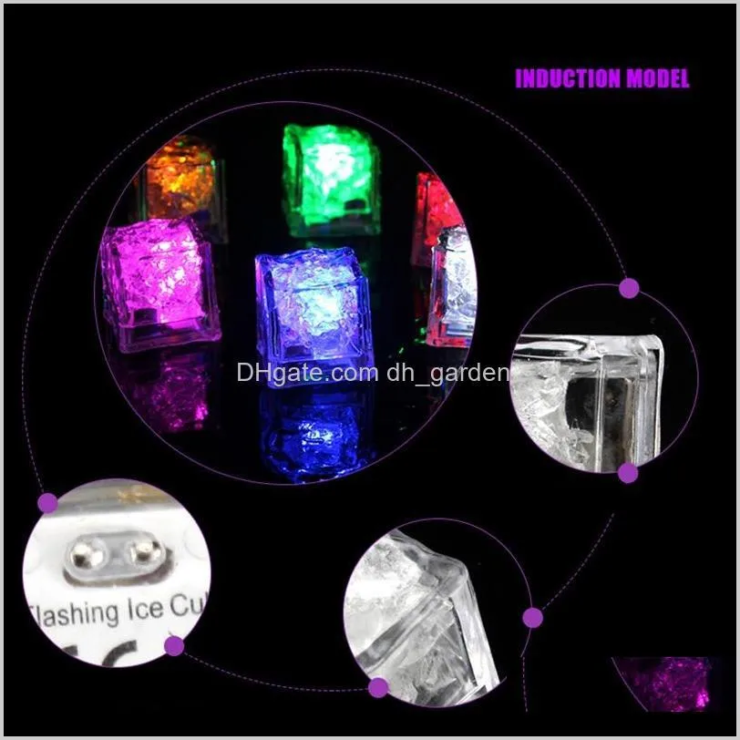 flash led ice cubes light water-activated flash led luminous ice cube lights glowing induction wedding birthday bars drink decor dbc