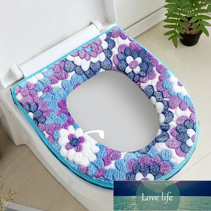 Tapis de siège de toilette brodé mignon tapis de couverture de siège de toilette imprimé 1 pièce toilette assis couvrant pour salle de bain article ménager prix usine conception experte qualité