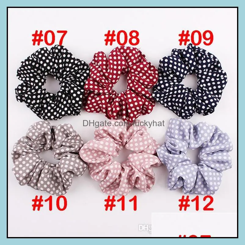 18 style Scrunchies headband Large intestine Hair Ties Ropes Elastic Stripe hair band Girls Ponytail Holder hair accessories