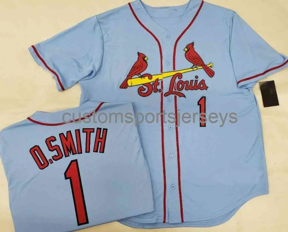 Nova camisa de beisebol Ozzie Smith Novo XS-5XL 6XL Jerseys de beisebol costuradas