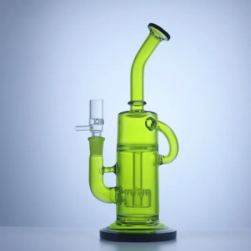 Green GlassLab Beaker Bong Dual Filter, Recycler, Oil Rig From Djsmoke