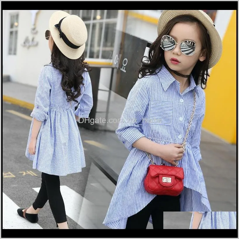 Shirts Baby Baby Kids Maternity Drop Delivery 2021 School Blouses Cotton Spring Children Clothing Irregular Striped Girls Clothes For 12 Year