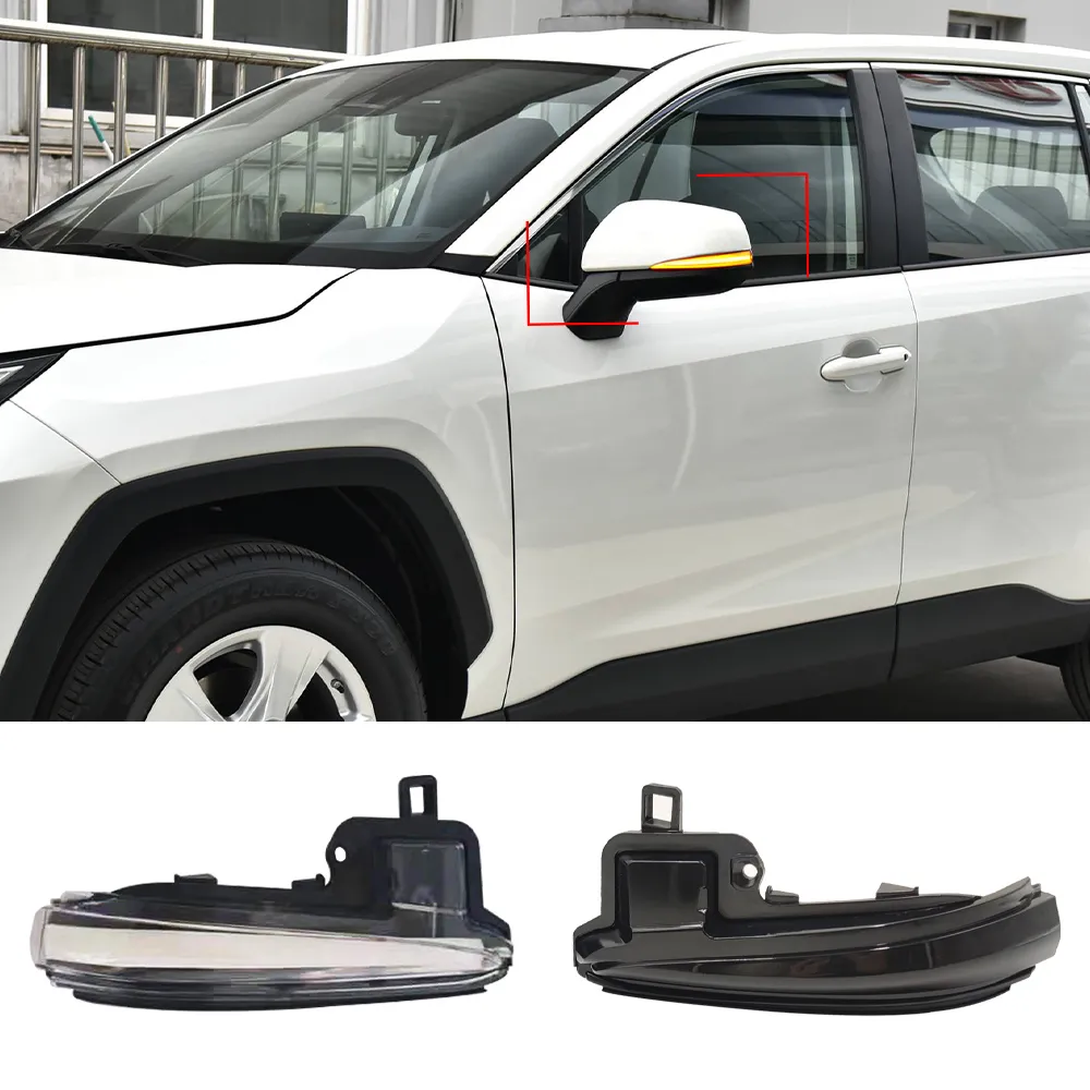 Toyota Alphard Vellfire AH30 Tacoma 16-20 RAV4 19-21ハイランダ2020サイドミラーLEDの動的ターン信号ライト