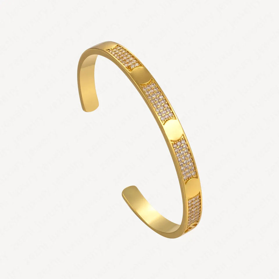 Volldiamant-Manschettenarmbänder für Damen, 18 Karat vergoldet, Love-Damenarmband, modische Herrenarmbänder, Charm-Armreif, klassische Accessoires mit Schmuckbeuteln im Großhandel