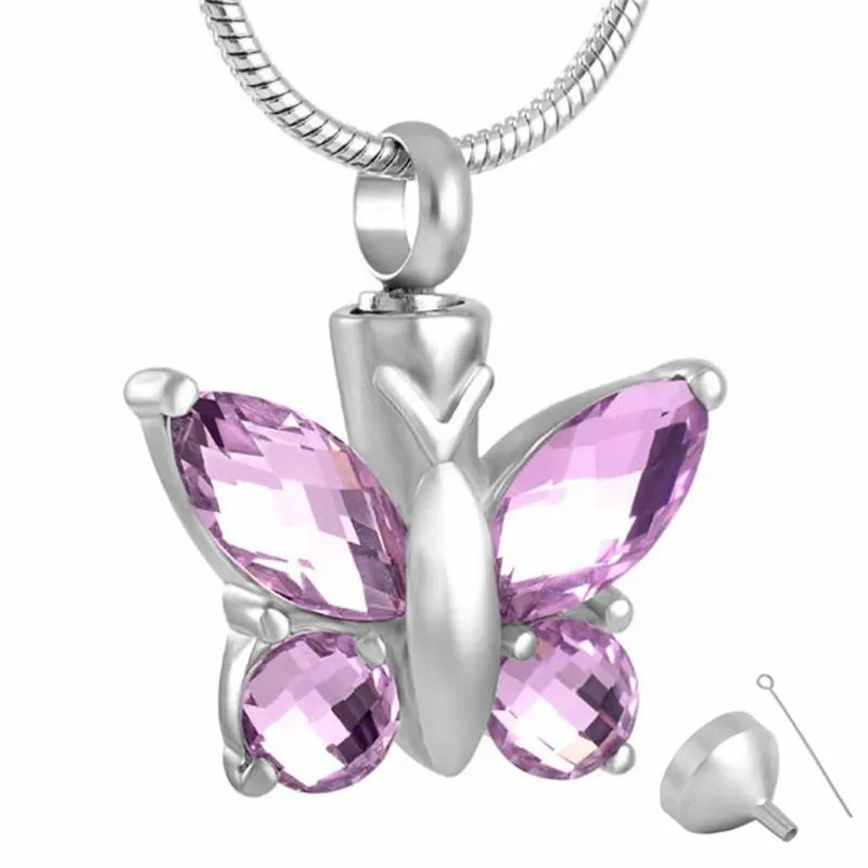 8497 Butterfly Urn Hänge - Memorial Ash Minnesak Cremation Smycken Halsband