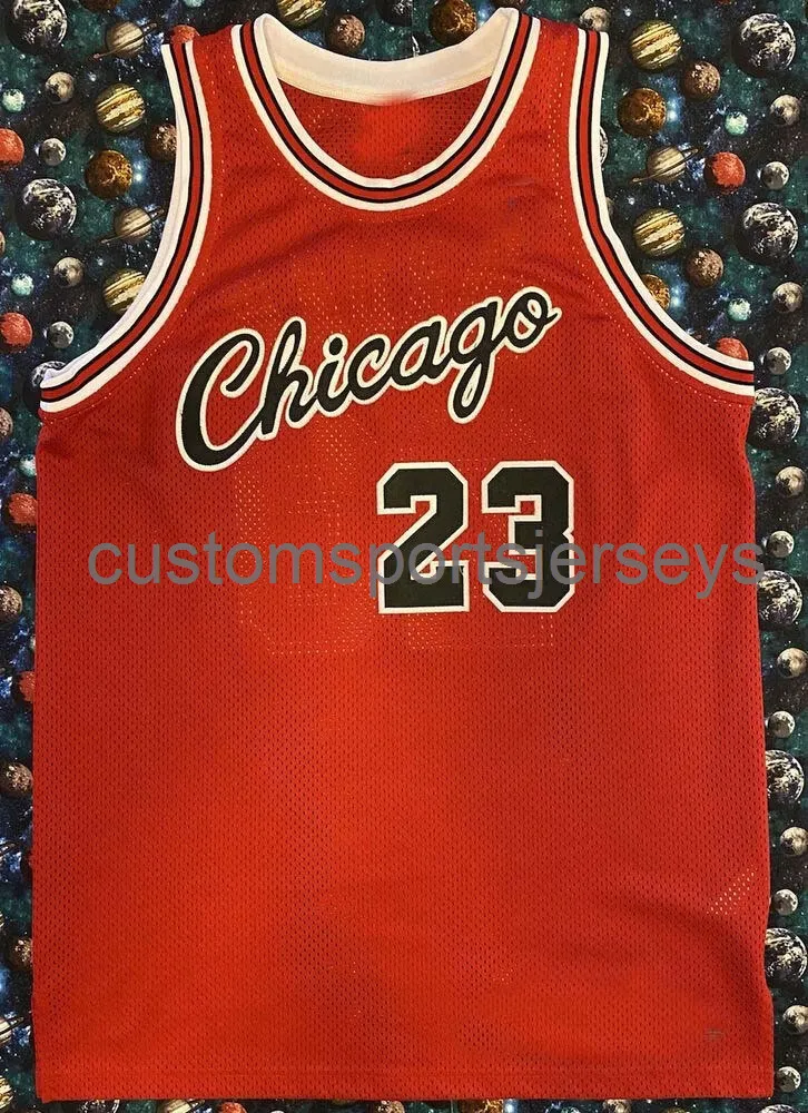 メンズ女性ユース23 Michael Red Basketball Jersey Embroidery任意の名前番号を追加