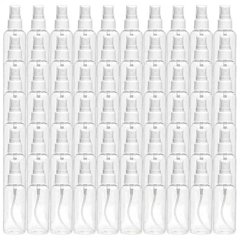30ml 1OZ Plastklart fin dimma Sprayflaskor Refillerbar liten bärbar tom flaskprovbehållare för rengöring