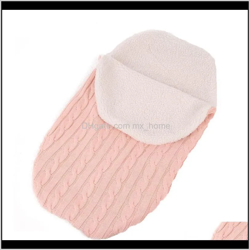 baby sleeping bag envelope cocoon solid knitted stroller bunting diaper wrap blanket newborn bags kids sleeping bag for children