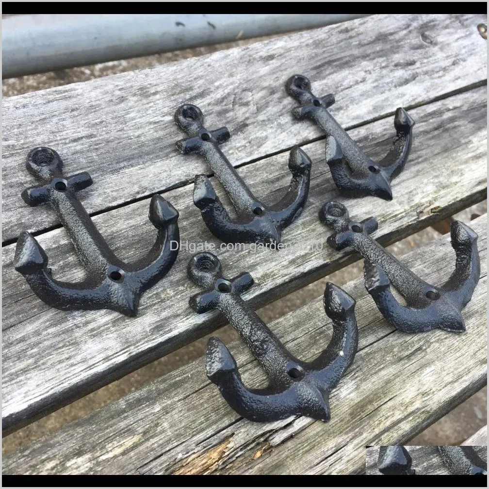 5 pcs iron wall coat hooks sharp large anchor style cast hat hook hall tree hardware clothes rack shipping