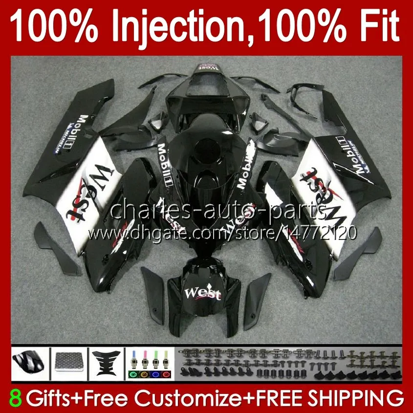 Stampo ad iniezione adatto al 100% per carene HONDA CBR1000 CBR 1000 RR CC 04-05 Corpo 52No.22 CBR 1000RR 1000CC 2004 2005 CBR-1000 CBR1000RR 04 05 Carenatura completa OEM nero ovest