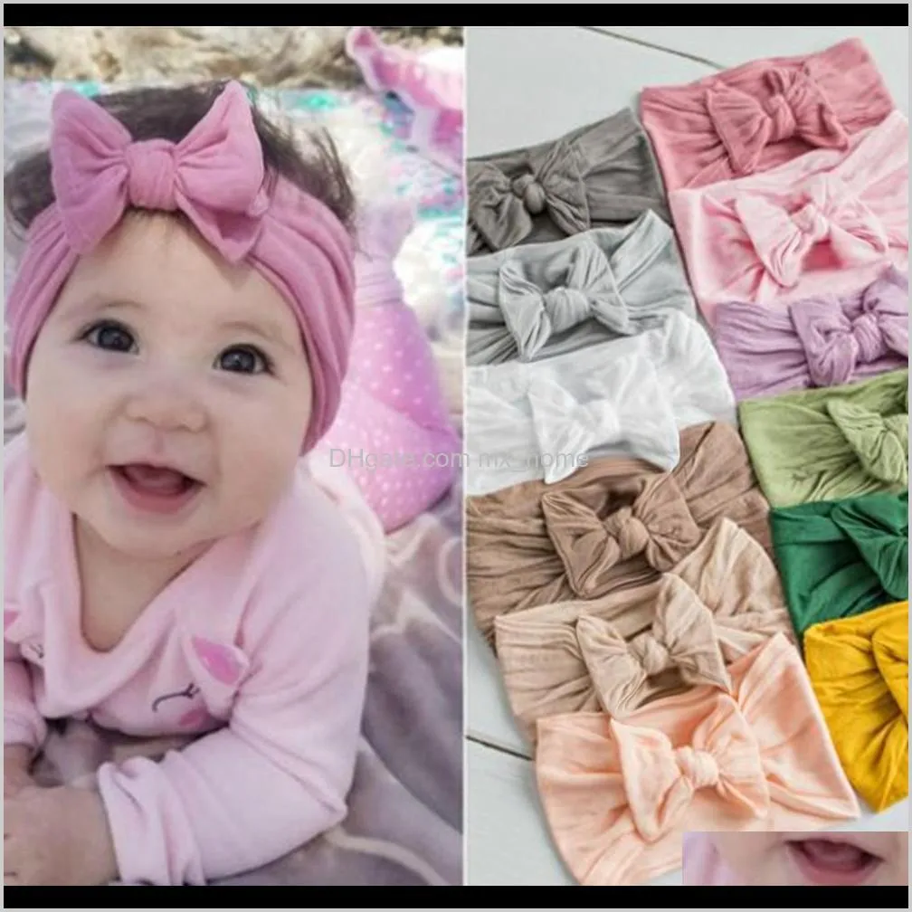 wholesale baby turban baby headbands girls hairbands bow knot headband soft fashion headwrap nylon hair accessories express shipping