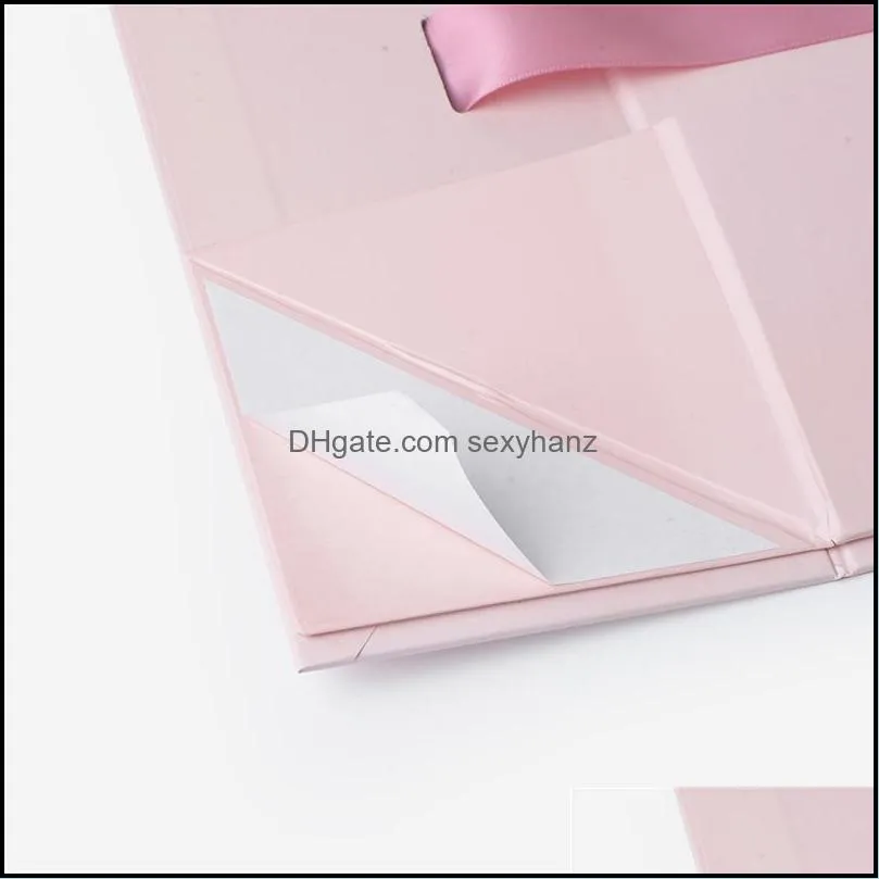 Jewelry Pouches, Bags Wholesale 600pcs/lot Pink Custom Logo Printed Magnet Foldable Gift Packaging Boxes Paper Box
