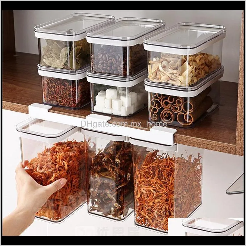 hanging storage box container refrigerator organizer sealed tank kitchen cabinet rack transparent bottles & jars