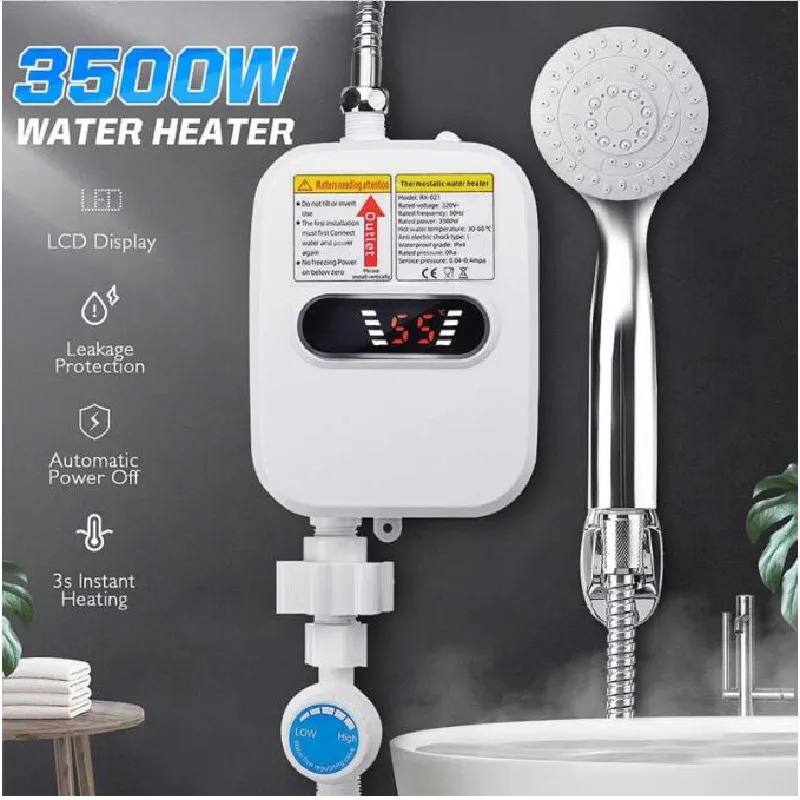 Warmtoo – Mini chauffe-eau électrique instantané RX-21 W, sans réservoir, 3500, robinet de cuisine, chauffage du robinet, 3 secondes