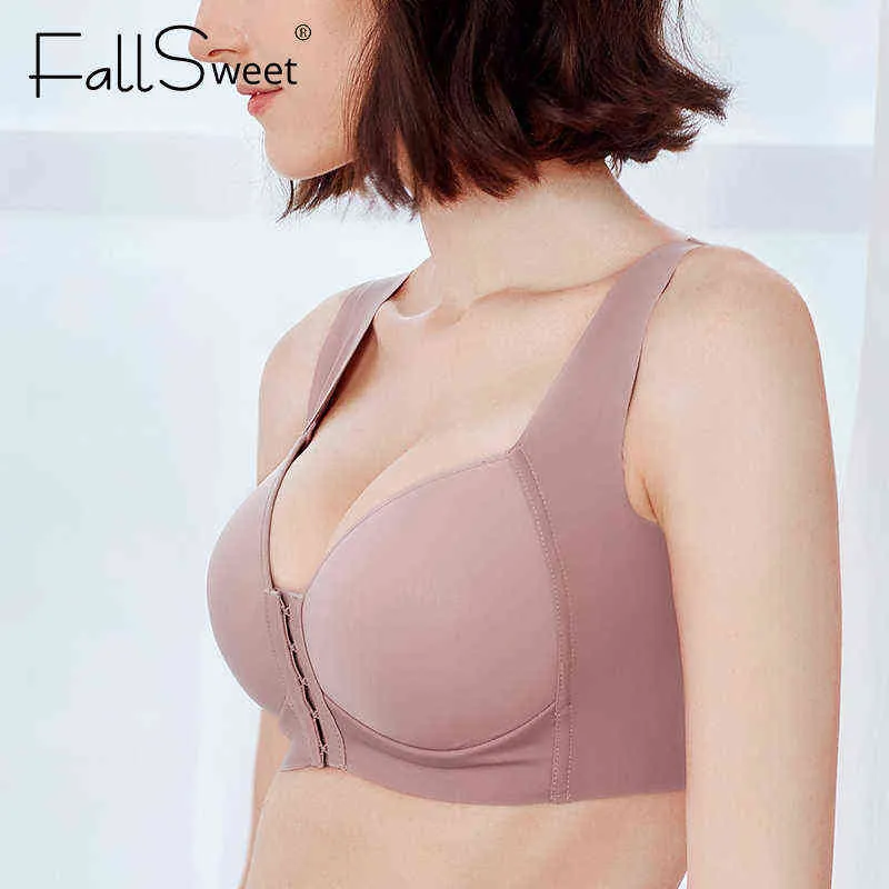 Fallsweet Front Fechture Bras Para Mulheres Plus Size Underwear Seamless  Push Up Brassiere Vest Top Sexy Bra 211217 De $146,44