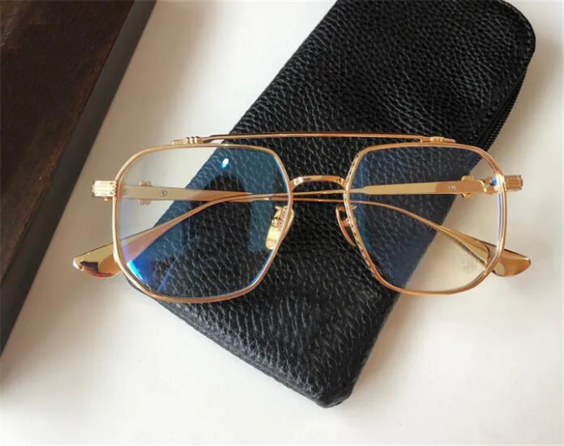 New fashion design optical eyewear 8034 square metal frame with exquisite laser pattern simple and versatile style retro transpare3122