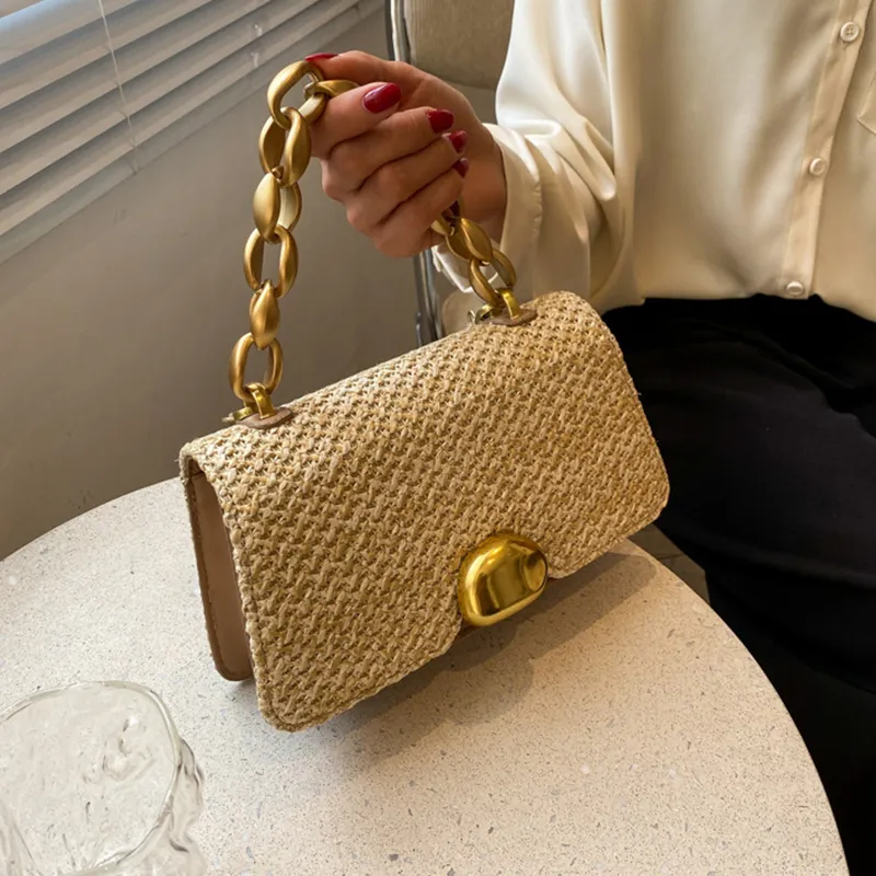 Вечерние сумки HBP Ladies Design Strape Woven Messenger Bag New Brand Simple Fashion Luxury Summer Sear Seasid