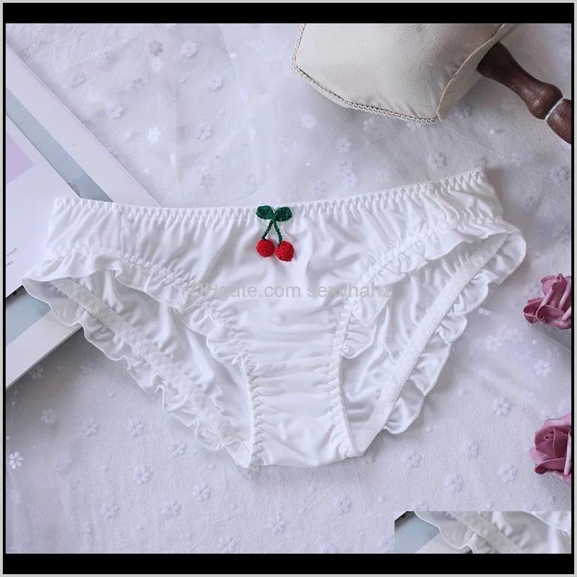 vitality girl sexy cute cherry low waist briefs summer sweet japanese lolita comfortable breathable cotton kawaii panties