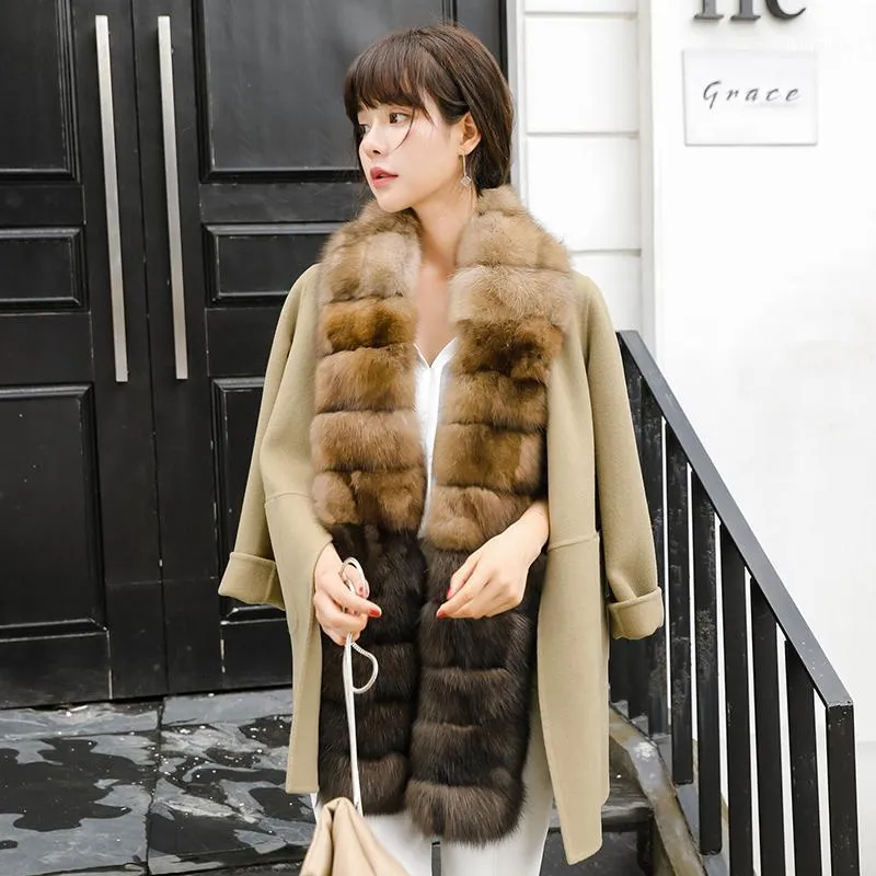 Foulards Sable Collier Châle Châle Faure Fur Fur Style hiver chaud et à la mode