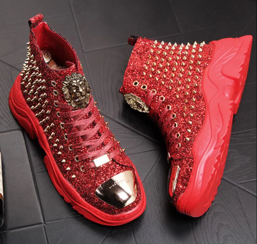 gold red bottoms men