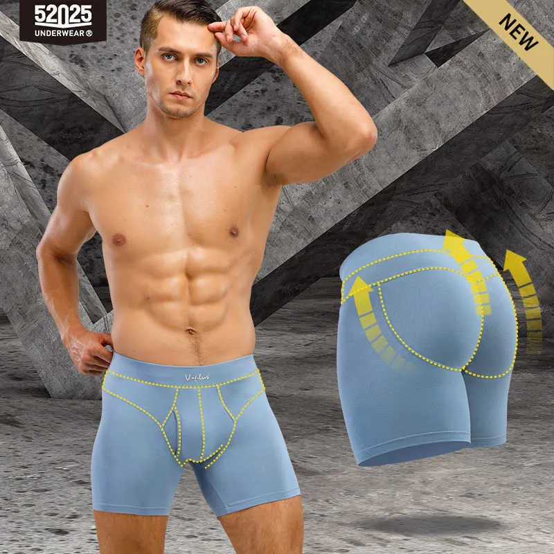 52025 Ropa interior para hombres Calzoncillos largos Algodón Modal Suave Cómodo Push-up Boxers Calzoncillos para hombres Calzoncillos para hombres Calzoncillos largos sexy H1214