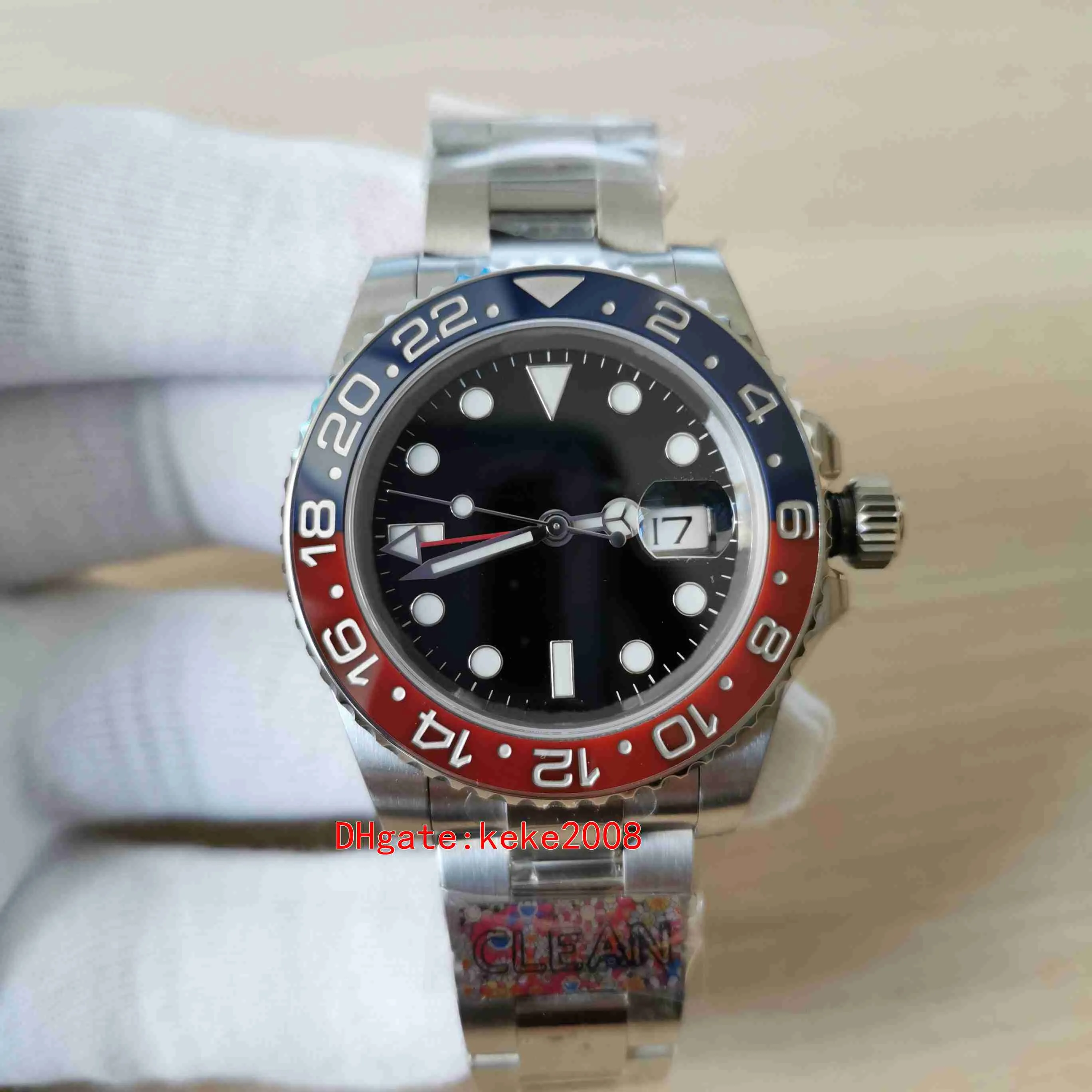 Orologi da orologio puliti di qualità eccellente 904L acciaio 40mm 116719 116719BLRO Pepsi lunetta in ceramica impermeabile DD3285 movimento meccanico automatico orologi da polso da uomo