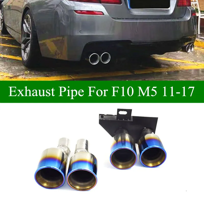 L R 304 Roestvrijstalen uitlaatdemper staartpijp voor BMW 5 SERIES F10 F18 523 525 Modify M5 Achterbumper Tips