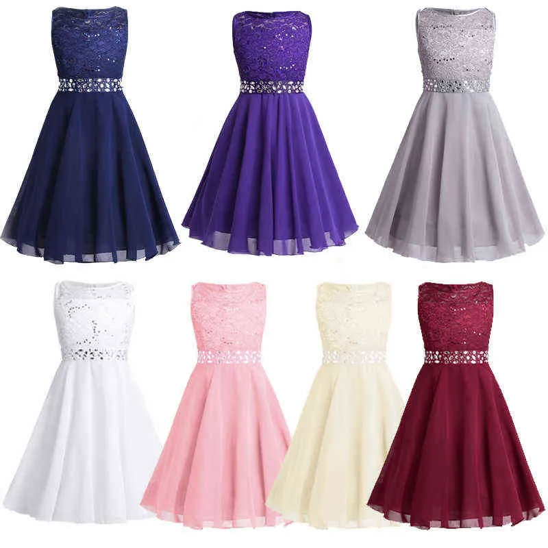 Elegant Children Princess Girls Dress For Wedding Flower Girl Dresses Gown Birthday Party Baby Children Clothes First Communion G1129