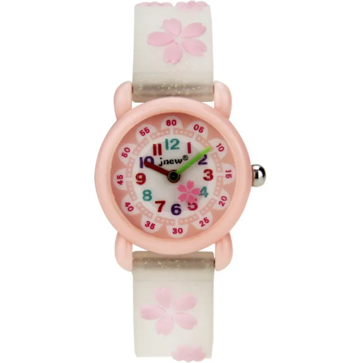 JNEW Brand Quartz Childrens Watch Loverly Cartoon Boys Girls Students Watches Comfortable Silicone Strap Candy Colour Wristwatches Cute Children Days Gift