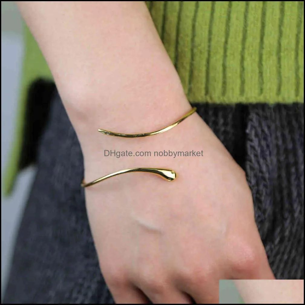 Gold color open adjusted snake bangle bracelet for women summer fashion JEWELRY 210408