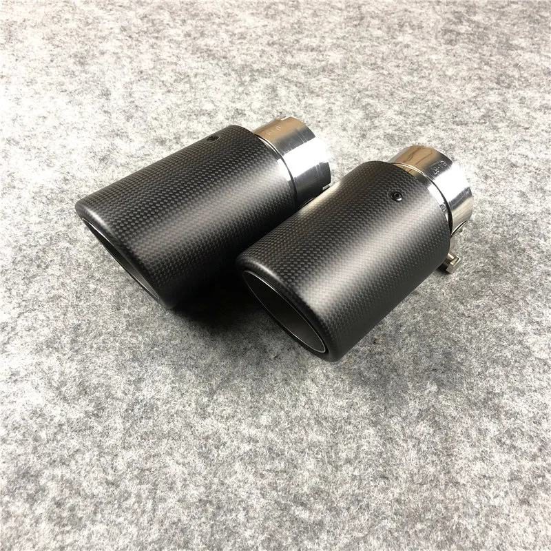 Real Matte Koolstofvezel Voor Universele Akrapovic Uitlaatdemper Tips Auto Cover Styling 1PC252x