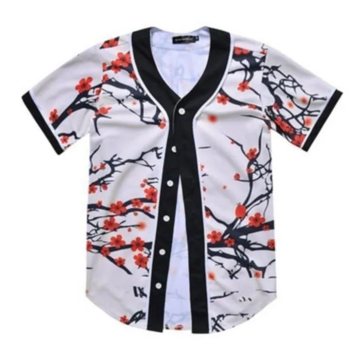 Jersey de béisbol para hombre, camisas de calle de manga corta a rayas, camisa deportiva blanca y negra XAS706