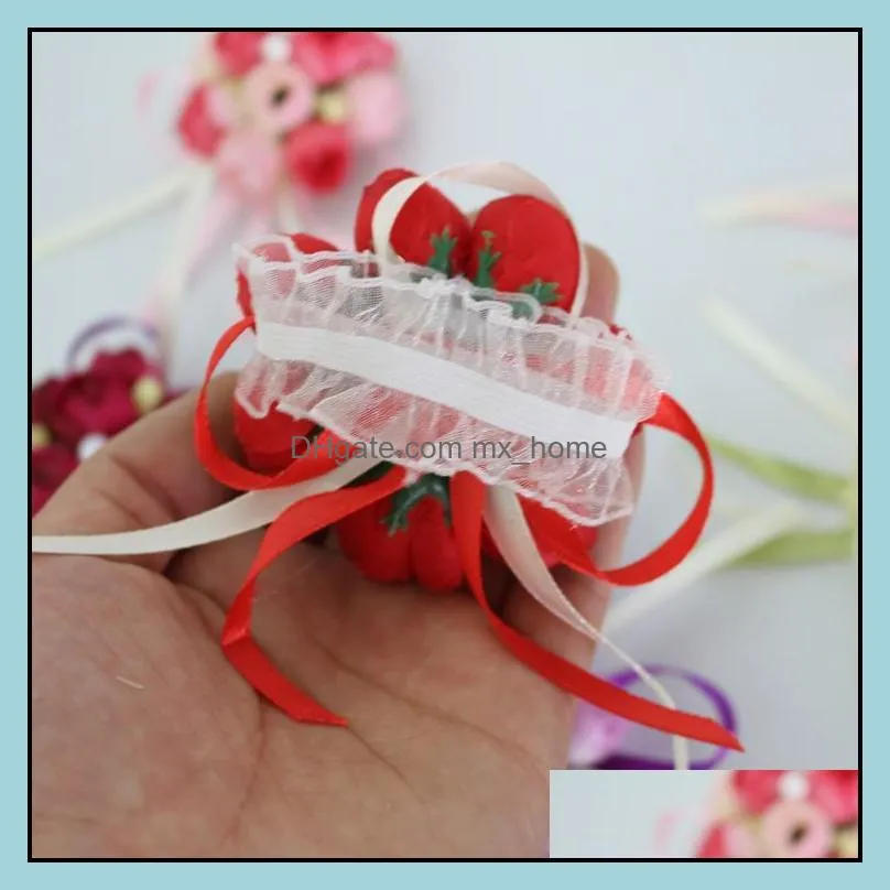 wedding favors wedding decorations wedding flowers artificial flower wrist corsage bridesmaid hand wrist flower sisters flower