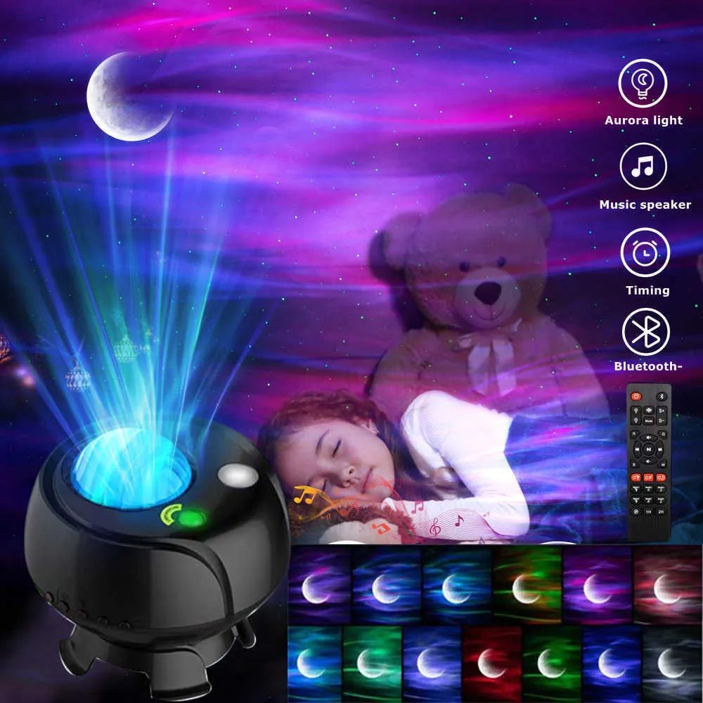 New Aurora Star Light Projector Led Night Light Nebula Moon Lamp Northern Lights Star Projector for Bedroom Decoration Kids Gift Y0910