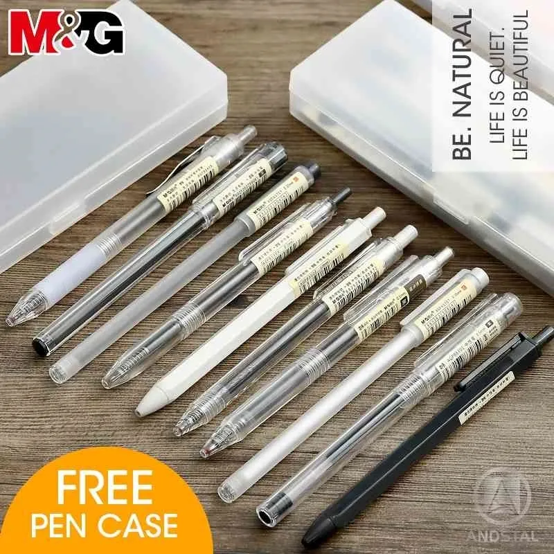 MG 10 / 20PCS Ultra Simple Gel Pen Set 0.35 0.38 0.5mm Black Tinta Gel Pens para Office School Material Estacionário Gelpen 210330