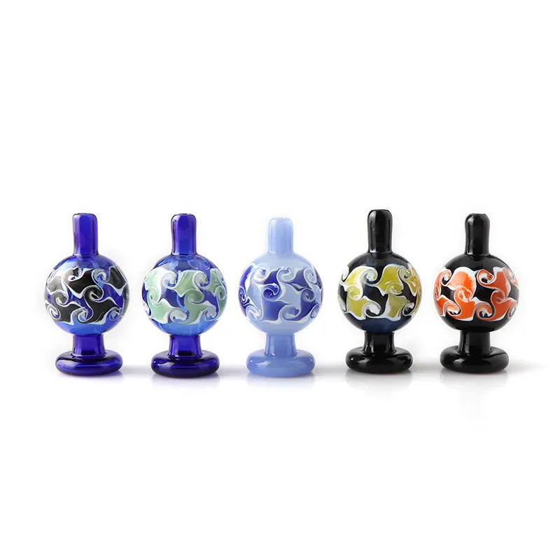 Popularne Kolorowe OD 25mm Glass Bubble Carb Cap Palenie Akcesoria do Quartz Banger Banger Bongs DAB DAB
